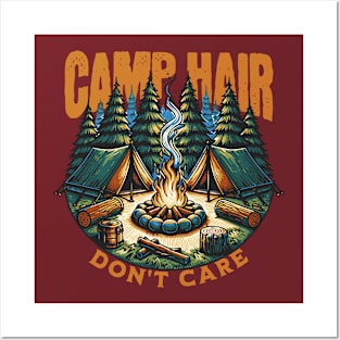 Camp Hair Don't Care Camping Women Posters and Art